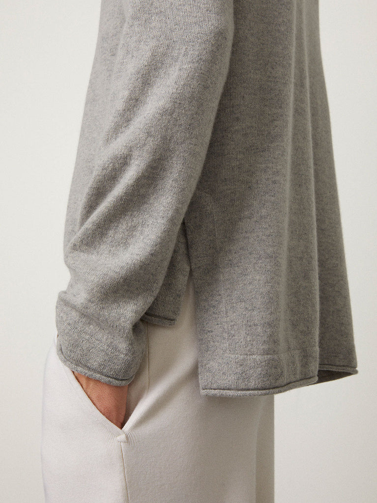 Beneoit Sweater Grey | Lisa Yang | Grey sweater in 100% cashmere
