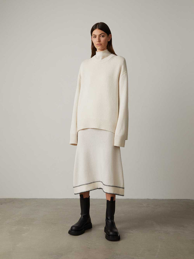 Noor Sweater Cream | Lisa Yang | White sweater in 100% cashmere