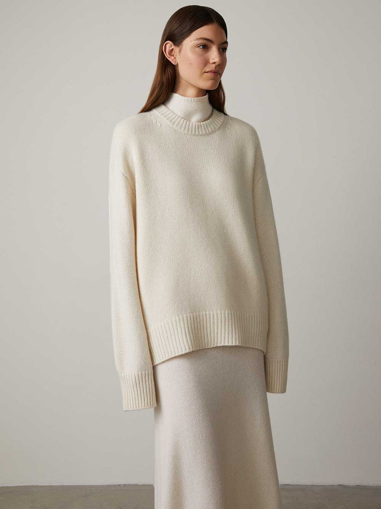 Noor Sweater Cream | Lisa Yang | White sweater in 100% cashmere