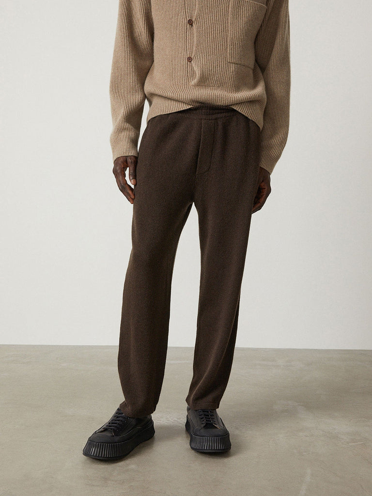 Damon Trousers Wood | Lisa Yang | Dark brown trousers in 100% cashmere